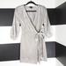 J. Crew Dresses | J. Crew $148 Gorgeous Velvet Wrap Dress Size 00p | Color: Silver | Size: 00p