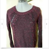 American Eagle Outfitters Sweaters | American Eagle Crochet Sweater Top Jr. Xs Burgundy | Color: Purple/Red | Size: Xsj