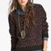 Free People Sweaters | Free People Chic Leopard Print Loose Fit Sweater | Color: Black/Brown | Size: M