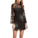 Free People Dresses | Free People Black North Star Lace Mini Dress 6 | Color: Black | Size: 6