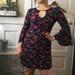 American Eagle Outfitters Dresses | Ae Boho Floral Dress W/ Bell Sleeves | Color: Black/Pink | Size: S