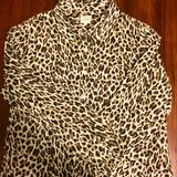 J. Crew Tops | J. Crew Leopard Print Blouse | Color: Black/Tan | Size: M