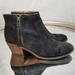 Madewell Shoes | Madewell Brenner Black Leather Heel Bootie Size 8 | Color: Black/Brown | Size: 8