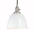 Phansthy Vintage Metal Lampshade Pendant Light with Twist Switch Classic Dome Shaped Lampshade Hanging Lamps Ceiling Fitting E27 Bulbs Light Fixtures Industrial Retro Style Light (White)