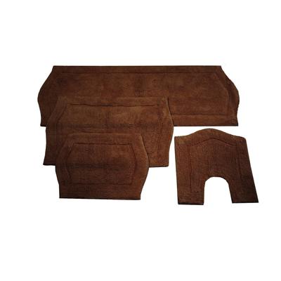 Waterford 4-Pc. Bath Rug Set Blue by Home Weavers Inc in Chocolate (Size 4 RUG SET)