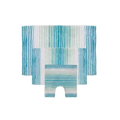 Gradiation 3-Pc. Bath Rug Set by Home Weavers Inc in Turquoise (Size 3 RUG SET)