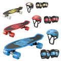 Penny Board Skateboard For Kids Ages 4-6 & 6-12 | Complete Kids Mini Cruiser Set | Includes Helmet, Knee & Elbow Pads | Girls & Boys Skateboard | Adult & Teen Skateboard (Bolt Blue)