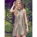 Free People Dresses | Free People Liquid Shine Gold Sequin Mini Dress | Color: Gold | Size: S