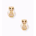 Kate Spade Jewelry | Kate Spade Star Bright Owl Stud Earrings | Color: Gold/White | Size: Os