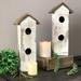 August Grove® Smpad Decorative 13 in x 6 in x 4 in Birdhouse Wood in Brown/White | 13 H x 6 W x 4 D in | Wayfair E31E6DB10FFD43DE9828A7D1884153E3