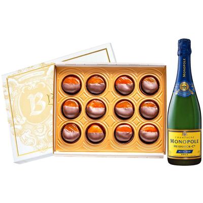 90 Point Champagne & Bissinger's Dark Chocolate Apricots
