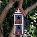 Breakwater Bay Groover Hanging 12.5 in x 4.5 in x 4.5 in Birdhouse Wood/Metal in Blue/Brown | 12.6 H x 4.72 W x 4.72 D in | Wayfair