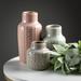 Dakota Fields 3 Piece Pink/Gray Ceramic Table Vase Set Ceramic in Gray/Green/Pink | 3.75 H x 3.25 W x 3.25 D in | Wayfair