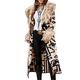 Ladies Fashion Printed Long Sleeve Streetwear Lapel Trench Coat Long Slim Fit All Size Jacket Europe And America 5XL