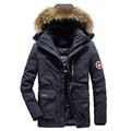 Mens Coats Winter Padded Jacket Warm Casual Overcoat Parka Hoodie Thick Thermal Outwear With Faux Fur Hood,Blue,4XL