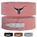 Mytra Fusion Leather Weight lifting power lifting back support belt weight lifting belt men weight lifting belt women weightlifting belt (X-Large, Pink)