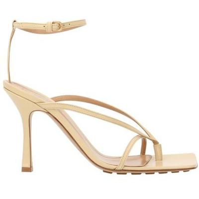 Lyst For Stretch Sandals Metallic Bottega Veneta Heels Accuweather Shop