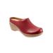 Extra Wide Width Women's Madison Clog by SoftWalk in Dark Red (Size 7 1/2 WW)