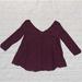 American Eagle Outfitters Tops | American Eagle Outfitters Burgundy Flowy Mid-Sleeve Lace Top | Color: Purple/Red | Size: Xs