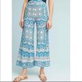 Anthropologie Pants & Jumpsuits | Anthropologie Talese Wide Leg Pants 0 | Color: Blue/White | Size: 0