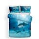 Morbuy Shark Duvet Cover Set for Single Double Super King Size Bed, 3D Ocean Printed Microfiber Bedding Sets Duvet Set with Pillowcases and Quilt case (King-220x230cm,Shark)
