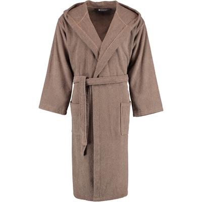Rhomtuft Bademäntel unisex Kapuze Baronesse taupe - 58 S Weiss