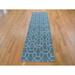Blue/Gray 31 W in Rug - Oriental Rug Galaxy One-of-a-Kind Hand-Knotted Green 2'7" x 9'8" Runner Wool Area Rug Wool | Wayfair G59118
