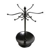 Charlton Home® Victorian Style Organizer Tree Hooks Jewelry Stand Metal in Black | 15 H x 11 W x 10.2 D in | Wayfair