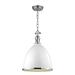 Hudson Valley Viceroy 1 Light Pendant in Gray/White | 17.75 H x 12.75 W x 12.75 D in | Wayfair 7714-WPN