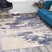 Northridge 6'7" x 9' Modern Navy/Taupe/Gray/Oatmeal/Light Slate/Medium Gray Area Rug - Hauteloom