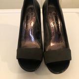 Jessica Simpson Shoes | Black Open Toed Heels | Color: Black | Size: 6.5