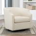 Barrel Chair - Three Posts™ Debbie 77.47cm Wide Swivel Barrel Chair Polyester/Fabric in White | 29.5 H x 30.5 W x 29.3 D in | Wayfair