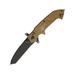 Extrema Ratio Glauca J1 Desert Folding Knife 4.5in Black Partially Serrated N690 SS Tanto Blade Desert Tan Textured Aluminum Handle Mil-C 13924