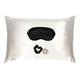 Slip Ultimate Beauty Sleep Collection - Silk Pillowcase, Eye Mask & Scrunchies Set (Queen White Pillowcase, Black Sleep Mask, 2 Skinny Scrunchies)