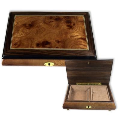 Schmuckschatulle aus Holz, Wurzelholz-Intarsie Image