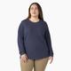Dickies Women's Plus Long Sleeve Thermal Shirt - Ink Navy Size 1X (FLW198)