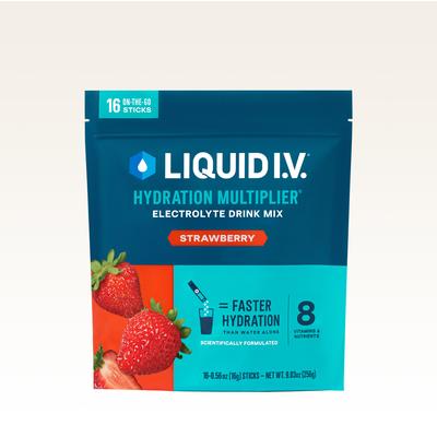 Liquid I.V. Strawberry Powdered Hydration Multiplier® (64 pack) - Powdered Electrolyte Drink Mix Packets
