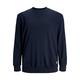 Herren Jack & Jones Basic Sweater Plus Size Langarm Sweatshirt Pullover Übergröße Jumper JJEBASIC, Farben:Navy, Größe Pullover:5XL