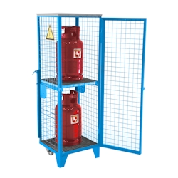 Gasflaschen Depot Gasflaschenlagerung R 2 lackiert RAL5012 Lichtblau Umwelt Image