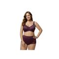 Plus Size Women's Stretch Lace Softcup Bra by Elila in Plum (Size 46 G)