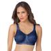Plus Size Women's Easy Enhancer Lace Wireless Bra by Comfort Choice in Evening Blue (Size 44 B)