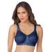 Plus Size Women's Easy Enhancer Lace Wireless Bra by Comfort Choice in Evening Blue (Size 46 DD)