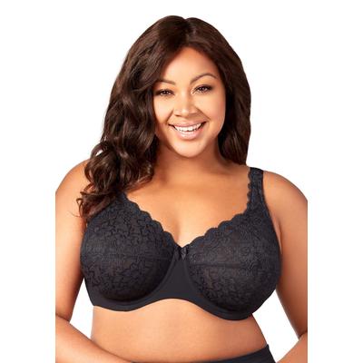 Plus Size Women's Full-Lace Underwire Bra by Elila in Black (Size 46 H)