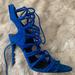 Zara Shoes | Blue Strappy Heels From Zara | Color: Blue | Size: 7.5