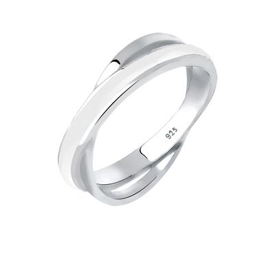 Elli - Wickelring Emaille 925 Sterling Silber Ringe 1 ct Damen