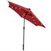 Costway 9 Feet Solar LED Lighted Patio Market Umbrella Tilt Adjustment Crank Lift-Dark Red