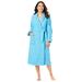 Plus Size Women's Short Terry Robe by Dreams & Co. in Paradise Blue (Size 2X)