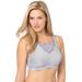 Plus Size Women's No-Bounce Camisole Sport Bra by Glamorise in Soft Grey (Size 46 D)