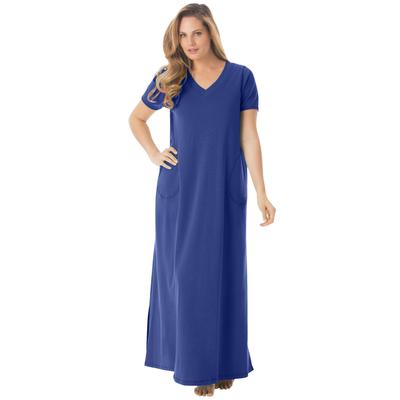 Plus Size Women's Long T-Shirt Lounger by Dreams & Co. in Ultra Blue (Size M)