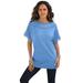 Plus Size Women's Ladder Stitch Tee by Roaman's in Horizon Blue (Size S) Shirt